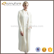 Customer design 100% cashmere long robe sweater with pocket and belt